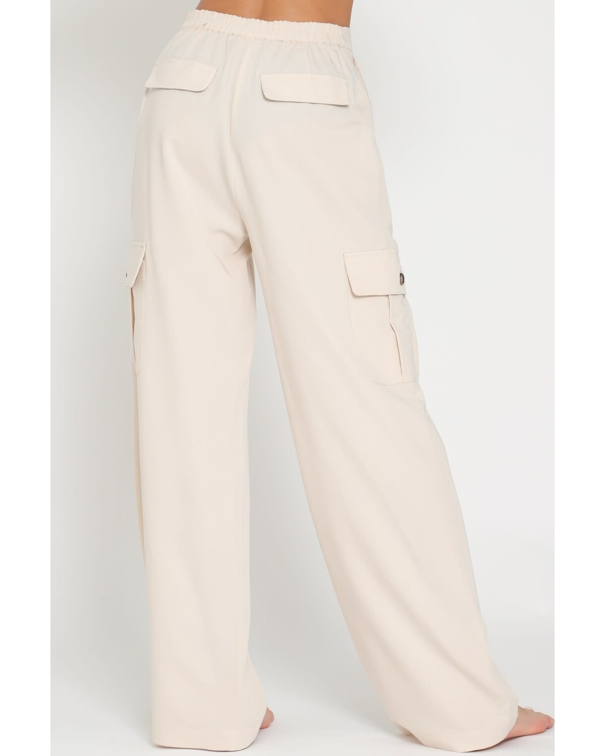 HIGH WAISTED CARGO LONG PANTS