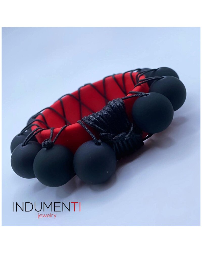 Indumenti Red and Black Bracelet