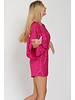 KIMONO SLEEVE TIE BACK NECK ELASTIC SEQUIN ROMPER