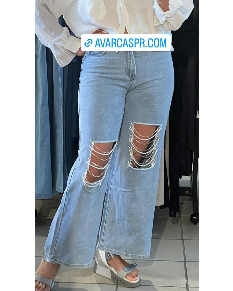 Distressed Washed Loose Jeans