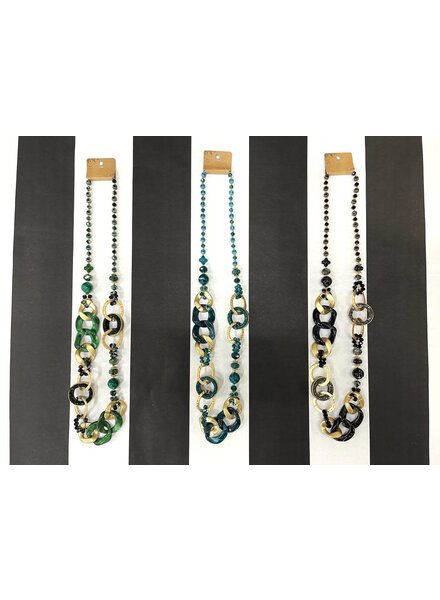 Multi Beads Long Necklace