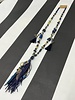 Blue Multi Beads and Feathers Necklace