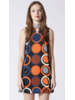 Color Circle Pattern Mini Dress By Gracia