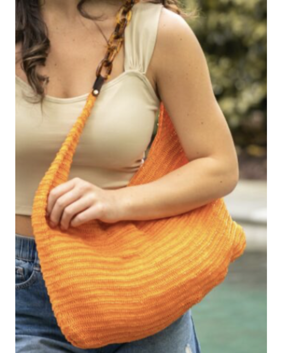 Sling Bag with Glass Beads