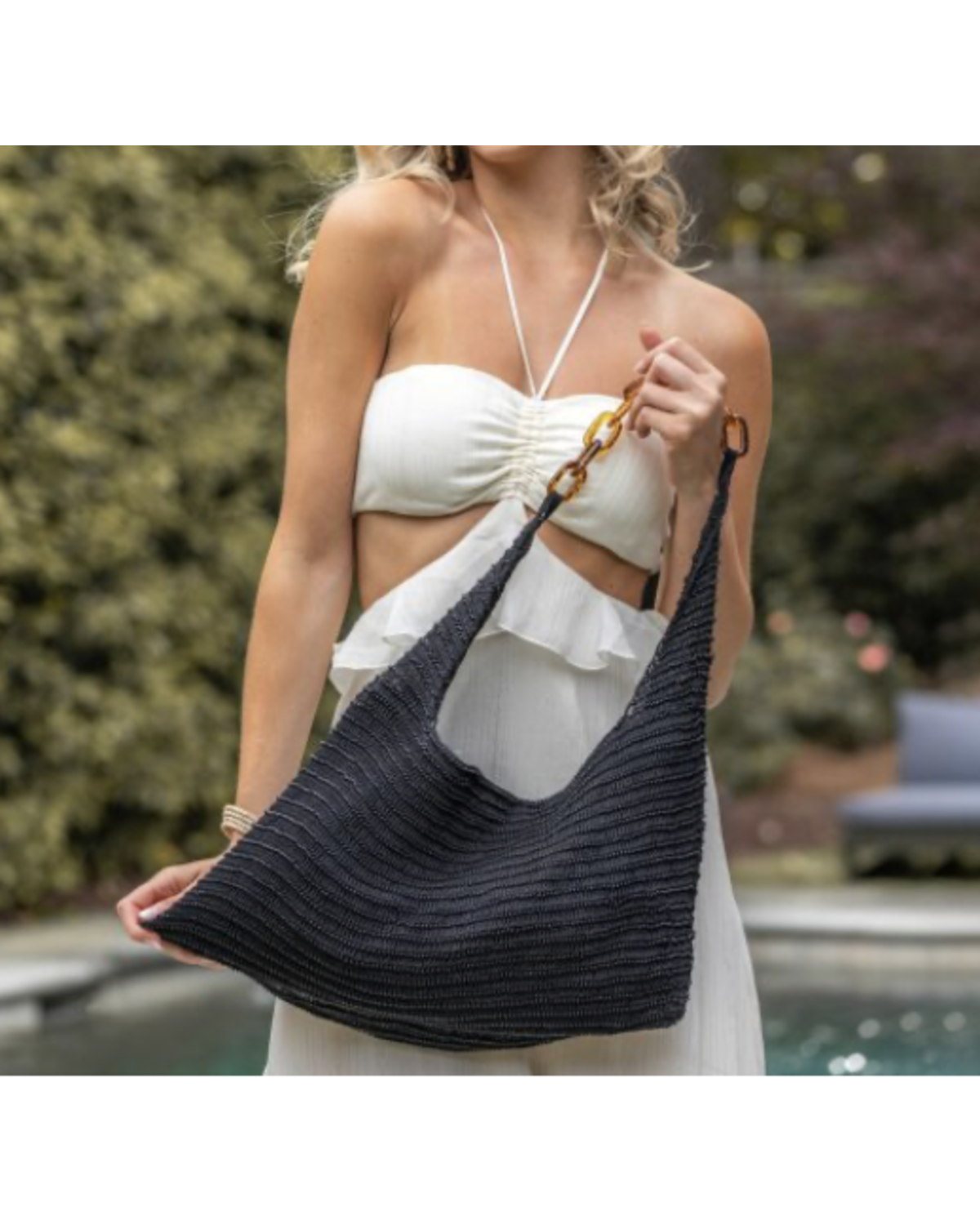 Sling Bag with Glass Beads