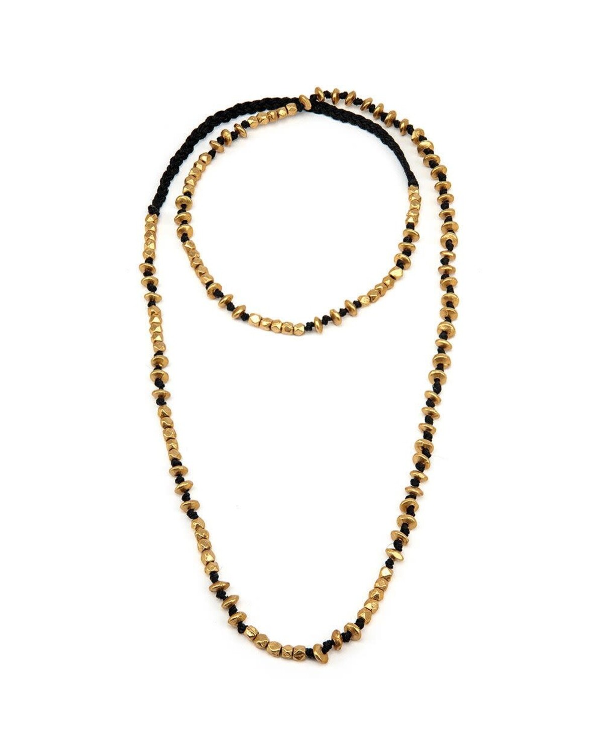DRY1001MACRAME WASHERS/DIAMONDS NECKLACE