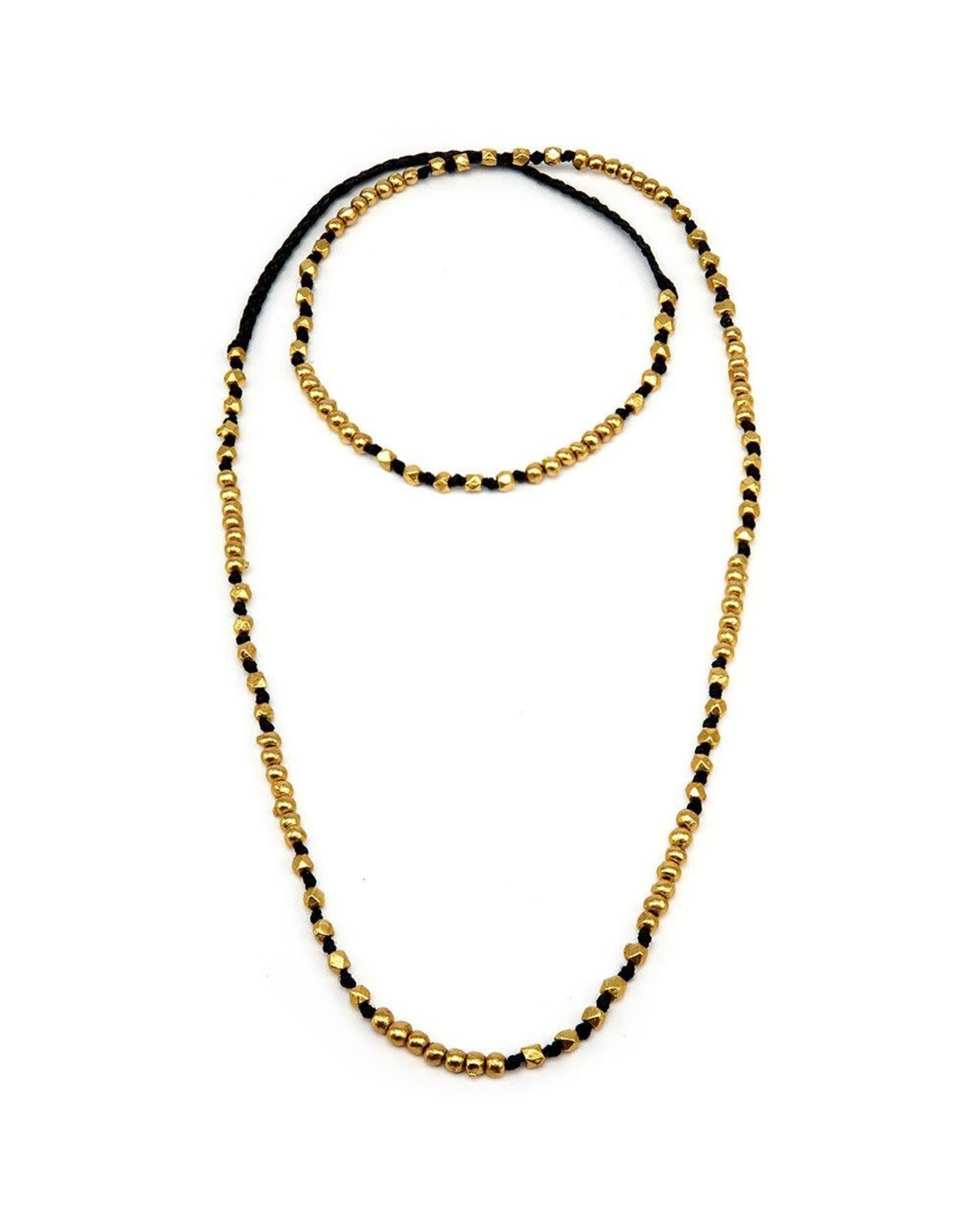 DRY1005MACRAME SPHERES/DIAMONDS NECKLACE