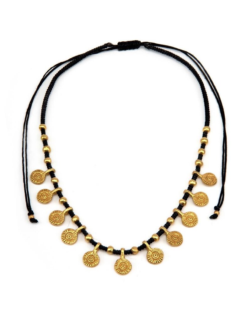 DRY1504MACRAME COINS NECKLACE