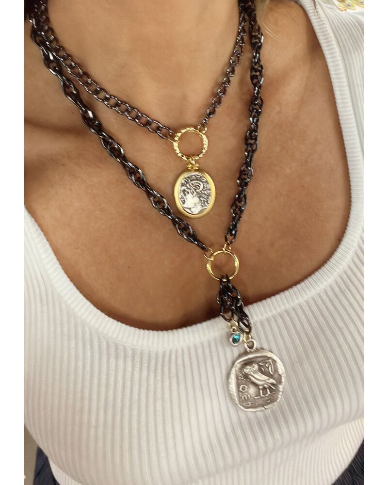 N104 Owl 2 Layer Necklace