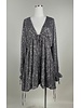 Sequin Plunged V-Neck Long Sleeve