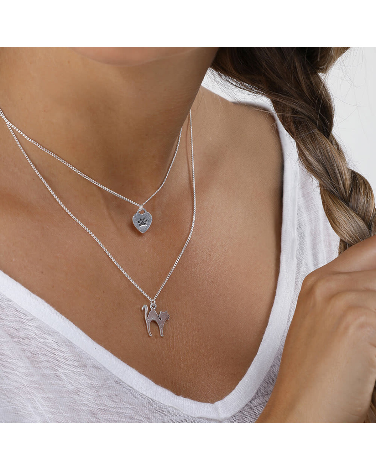 lo53061 COLLANA ORMA GATTO