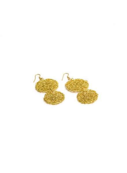 dd16062 2 TANGLE WIRE ROUNDS EARRING