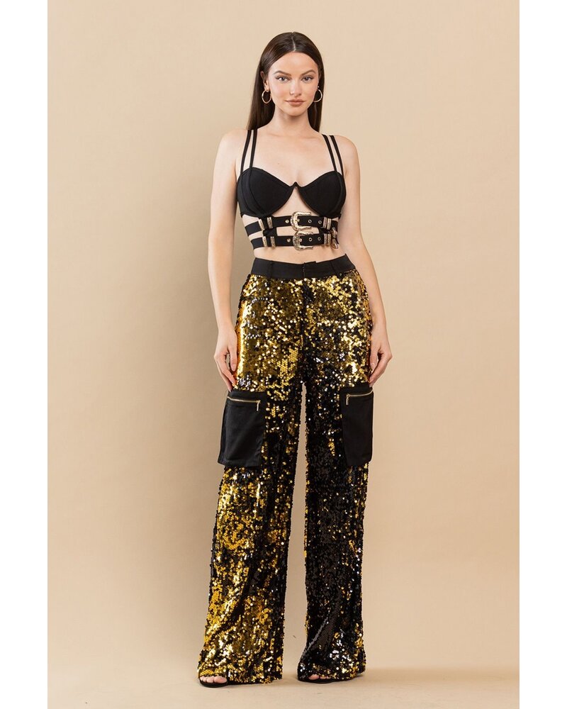 Sequins Cargo pants