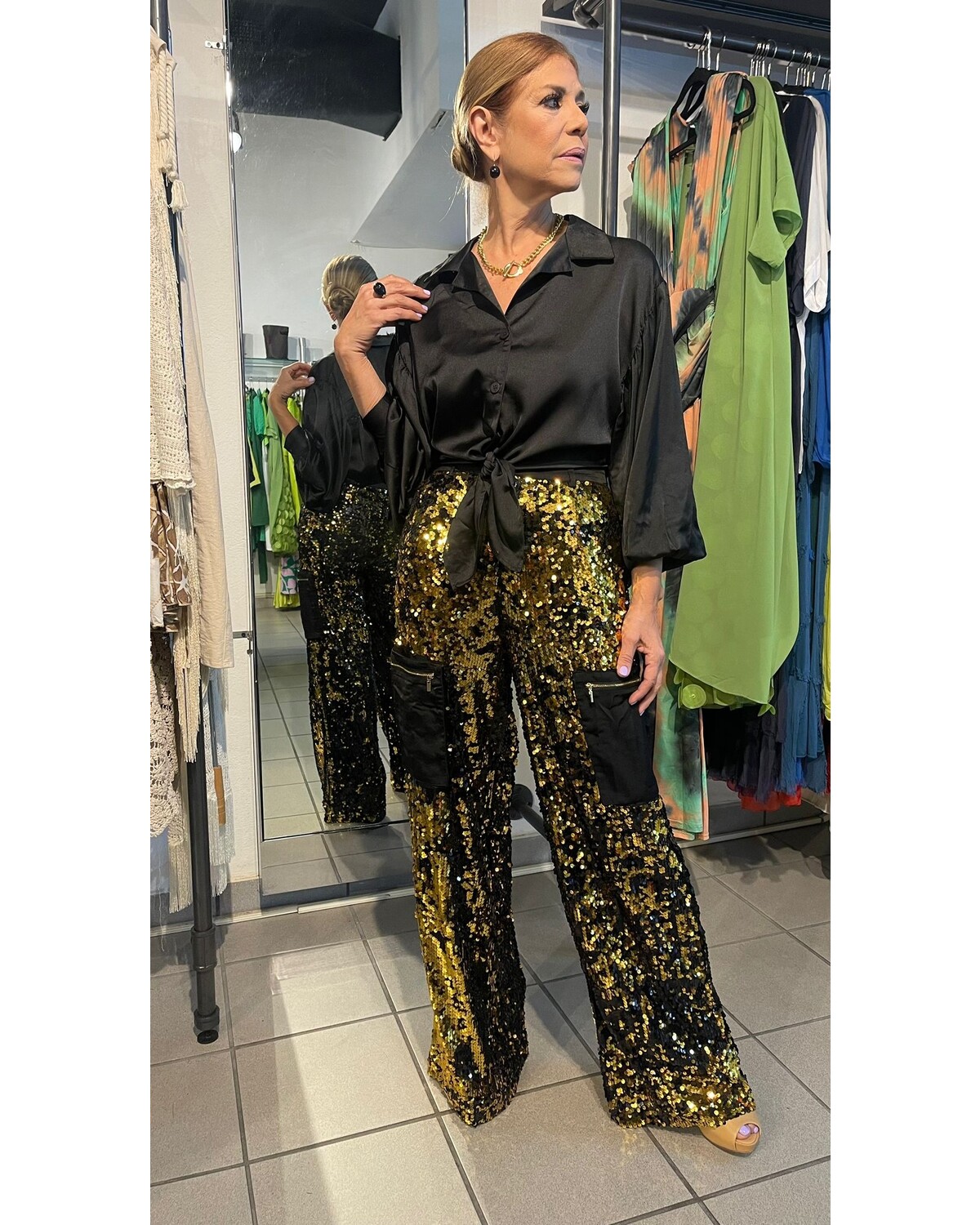 Sequins Cargo pants