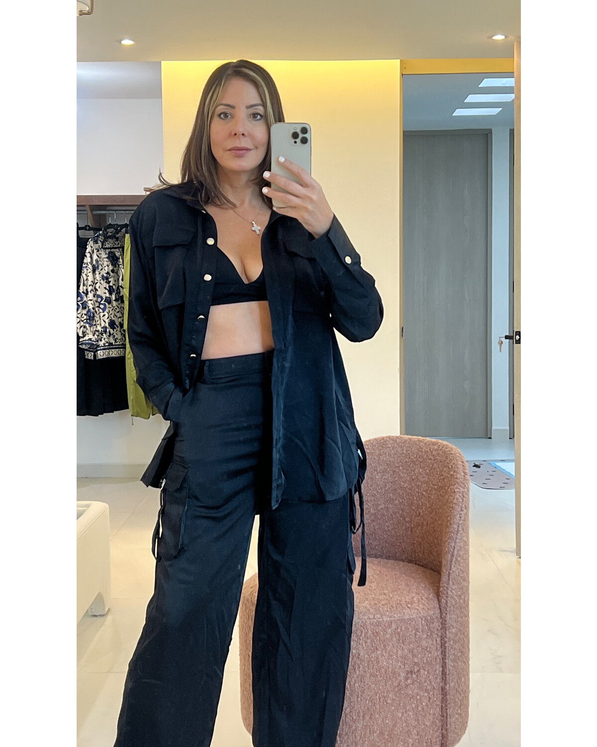 SATIN CARGO 3PCS PANTS SET