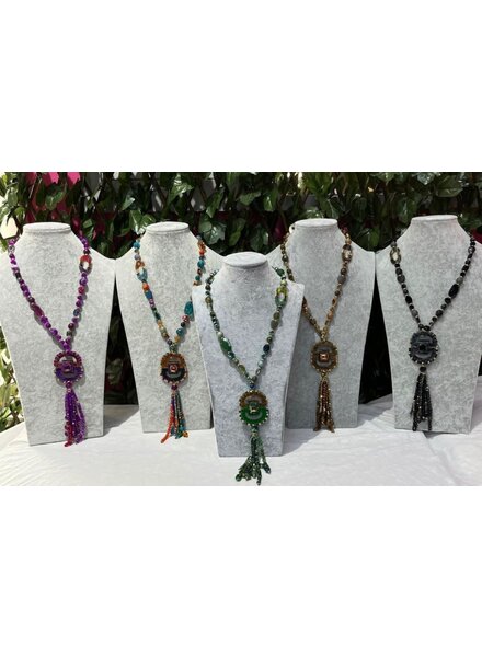 A3-1065 Multi Beads Long Necklace