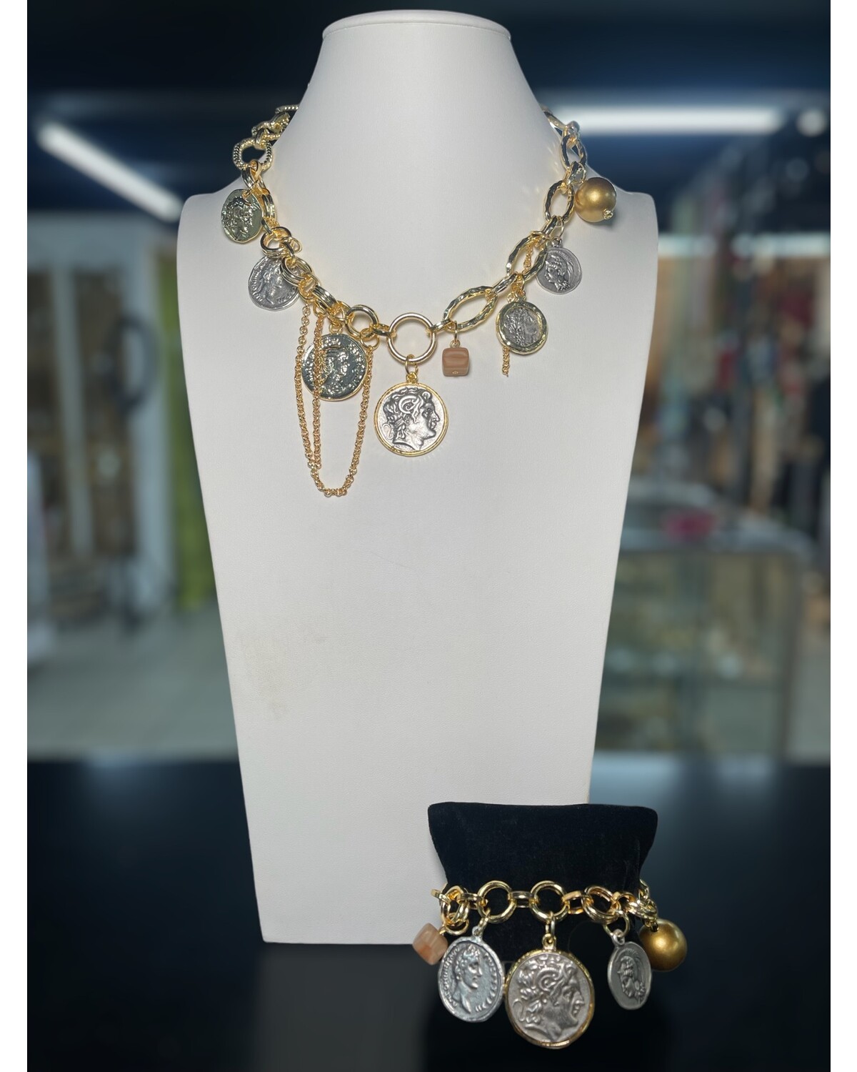 Multi Coins Short Necklaces/Bracelet