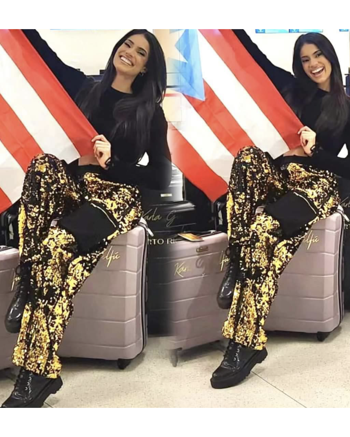 Sequins Cargo pants