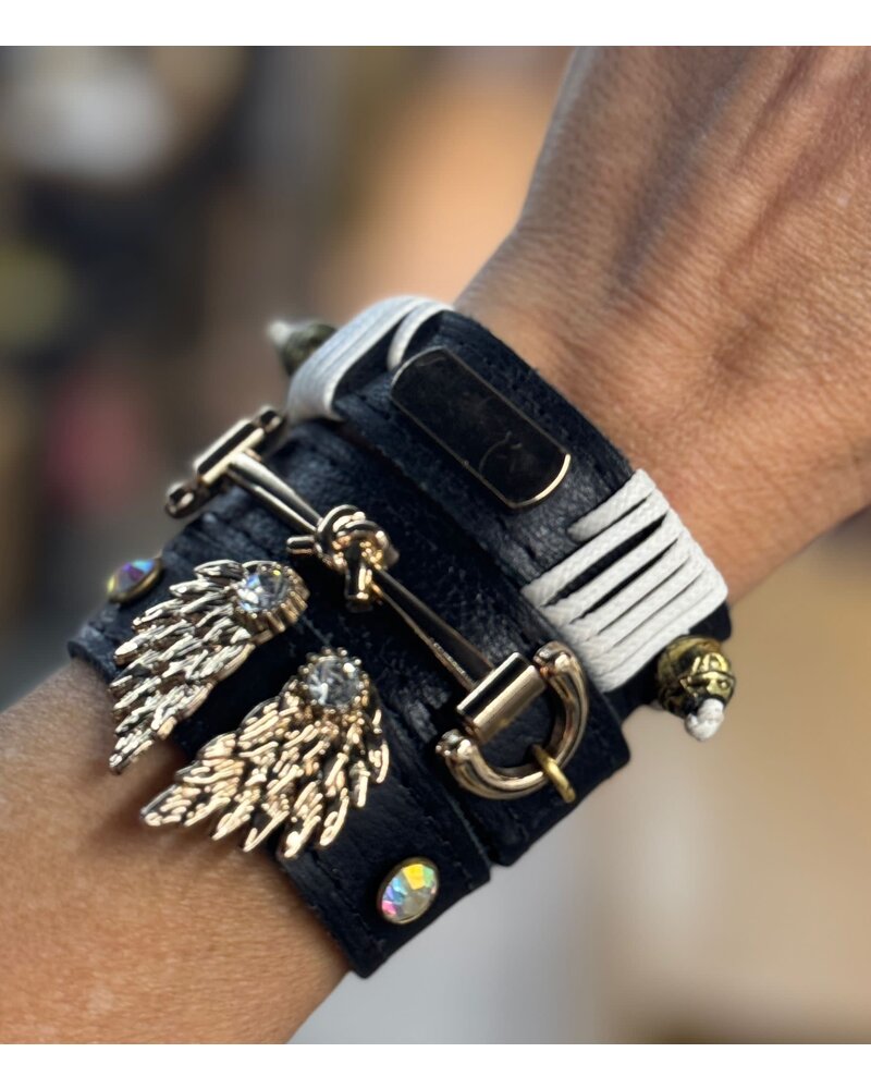 black Leather Handmade bracelet