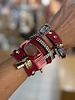 4 pieces leather red  bracelet 1