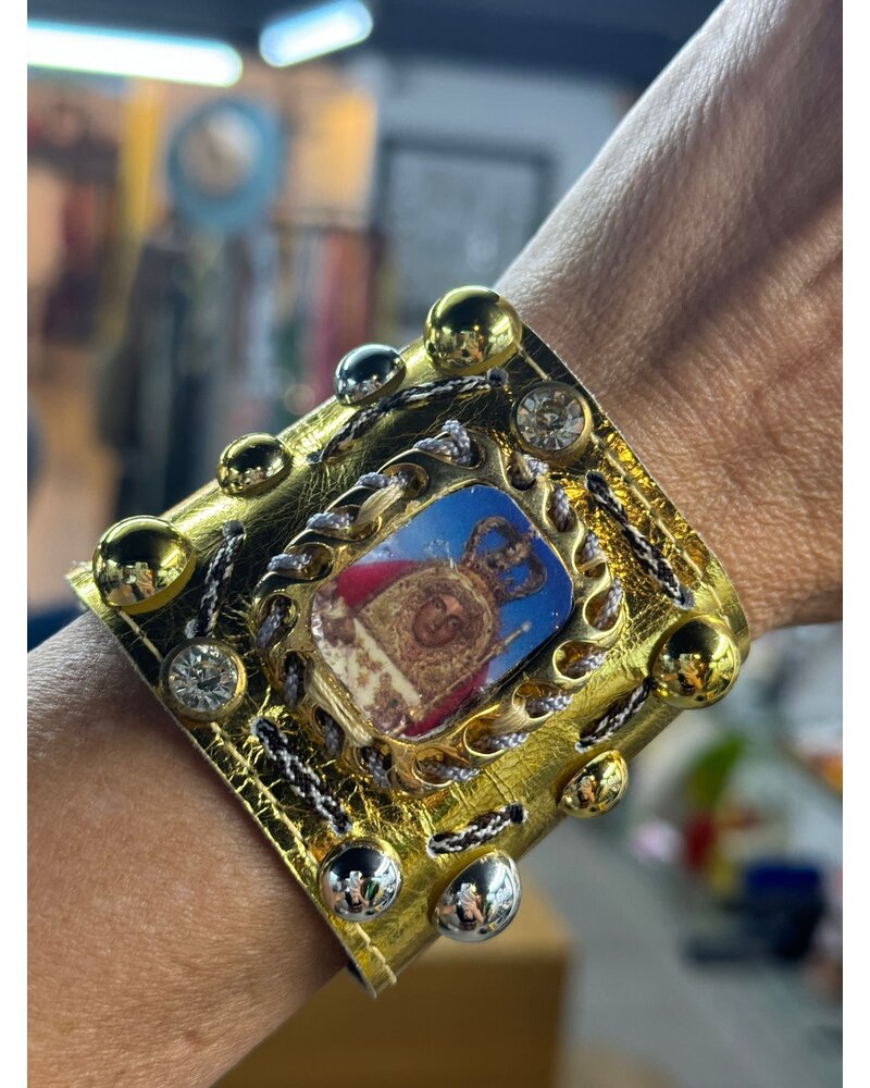 Virgin Gold Leather Bracelet