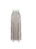 Foil Coated Pleated Skirt Champagne