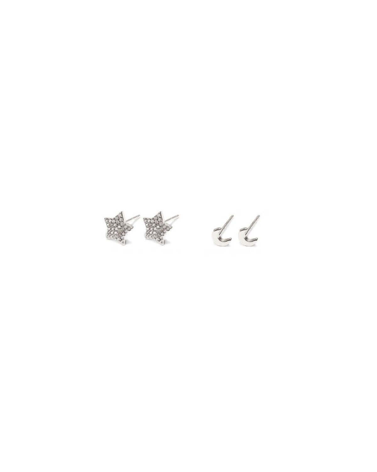 ks3016SET 2 EARRINGS NIGHT silver