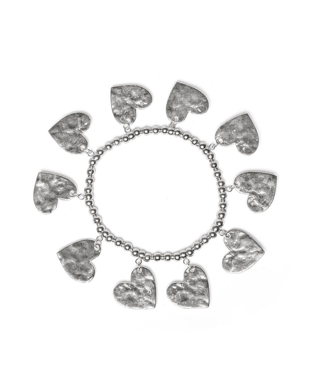 lo00145ELASTIC BRACELET WROUGHT HEARTS