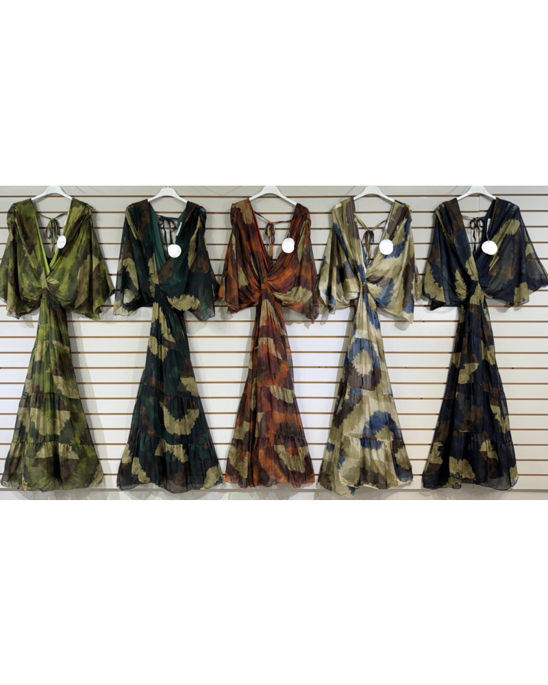 Camouflage Silk Dress One size
