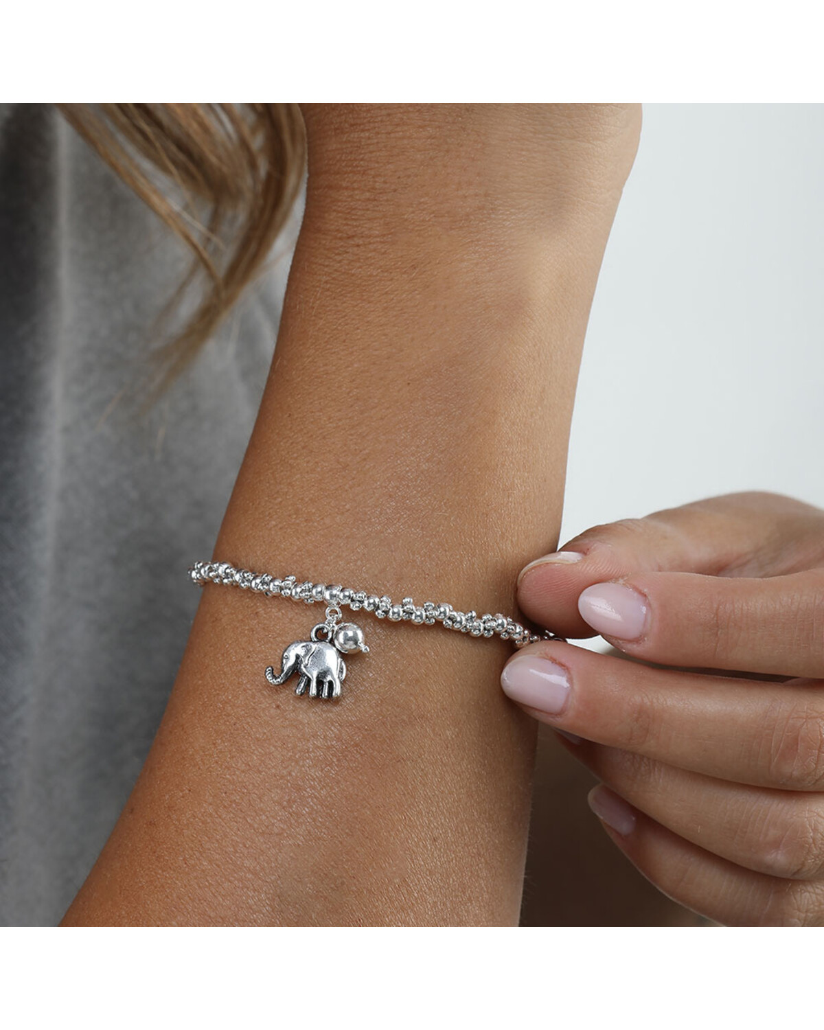 LO00105BRACCIALE EL. CHARM ELEFANTE