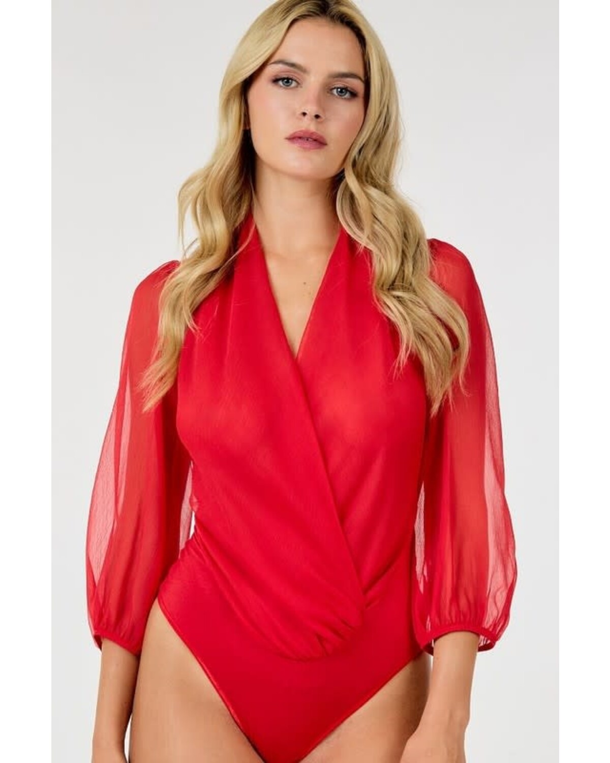 Sheer Surplice Bodysuit