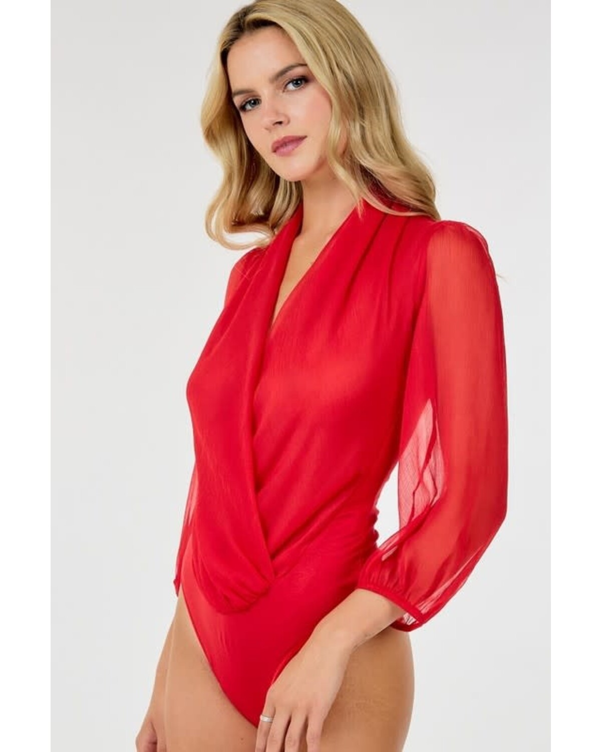 Sheer Surplice Bodysuit