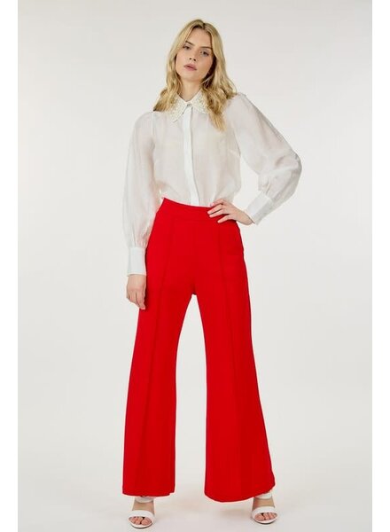 High Waisted Solid Wide Leg Pant