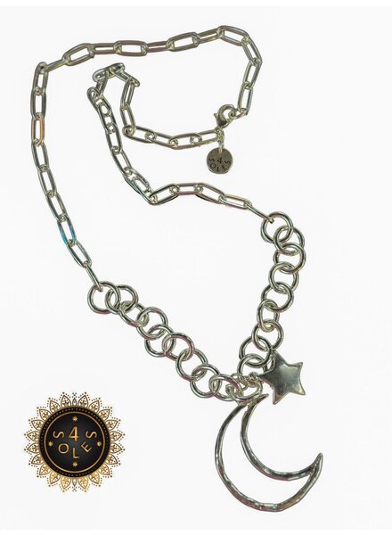 Moon & Star Long Necklace