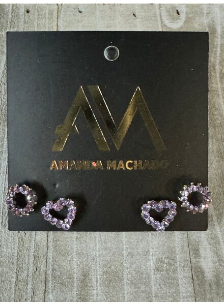 Crystal set earrings lila