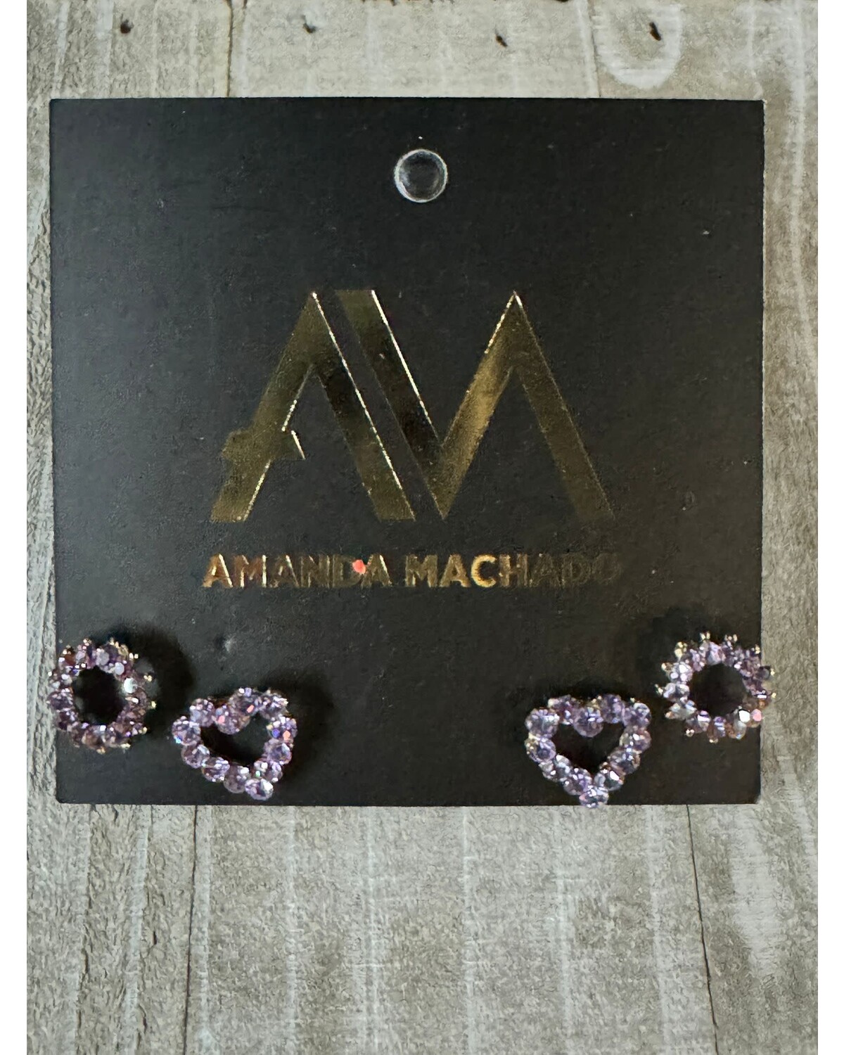 Crystal set earrings lila