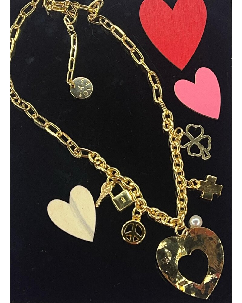 Heart Multi Charms 4 Soles Necklace