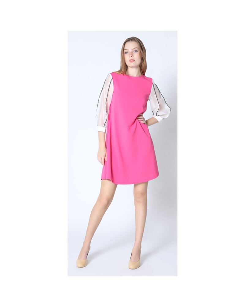 Chiffon Sleeve Pink Dress