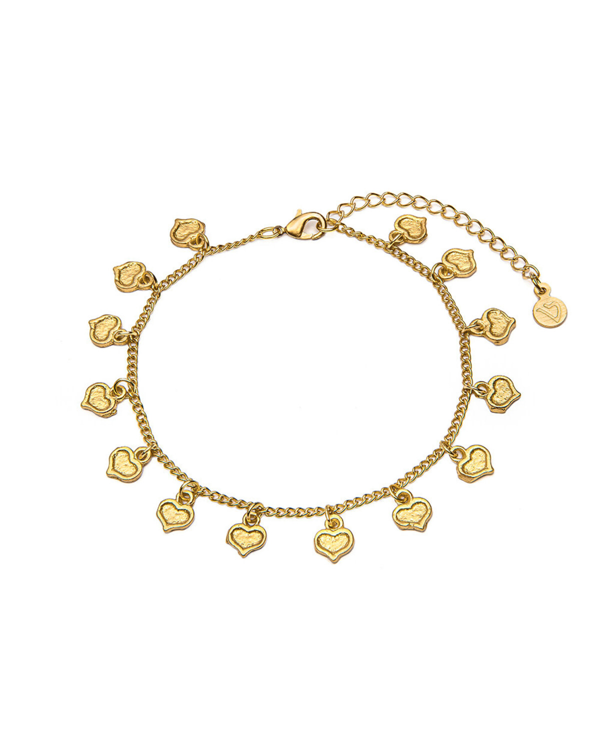 dd40008 CAVIGLIERA PENDENTI CUORI INCISI