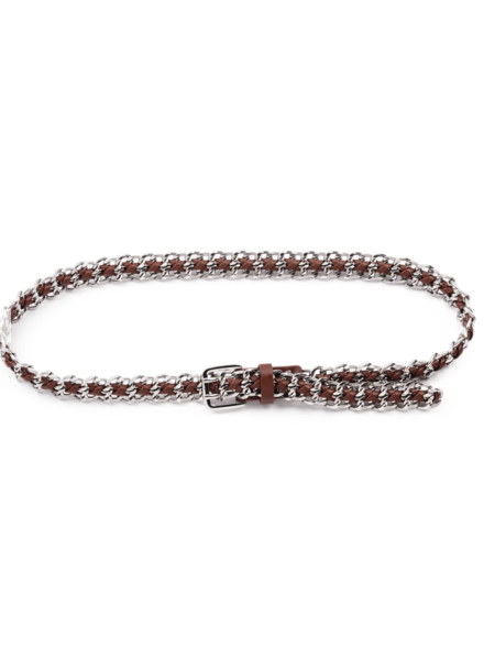 Copy of Woven Leather Chain Belt brown