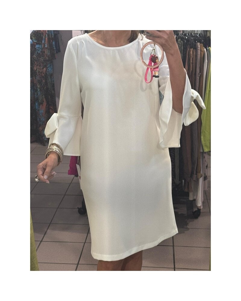 IC Collection SLEEVE BOW DRESS Styleb white