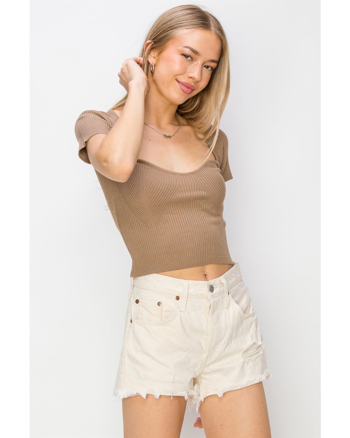SWEETHEART NECK CROP TOP