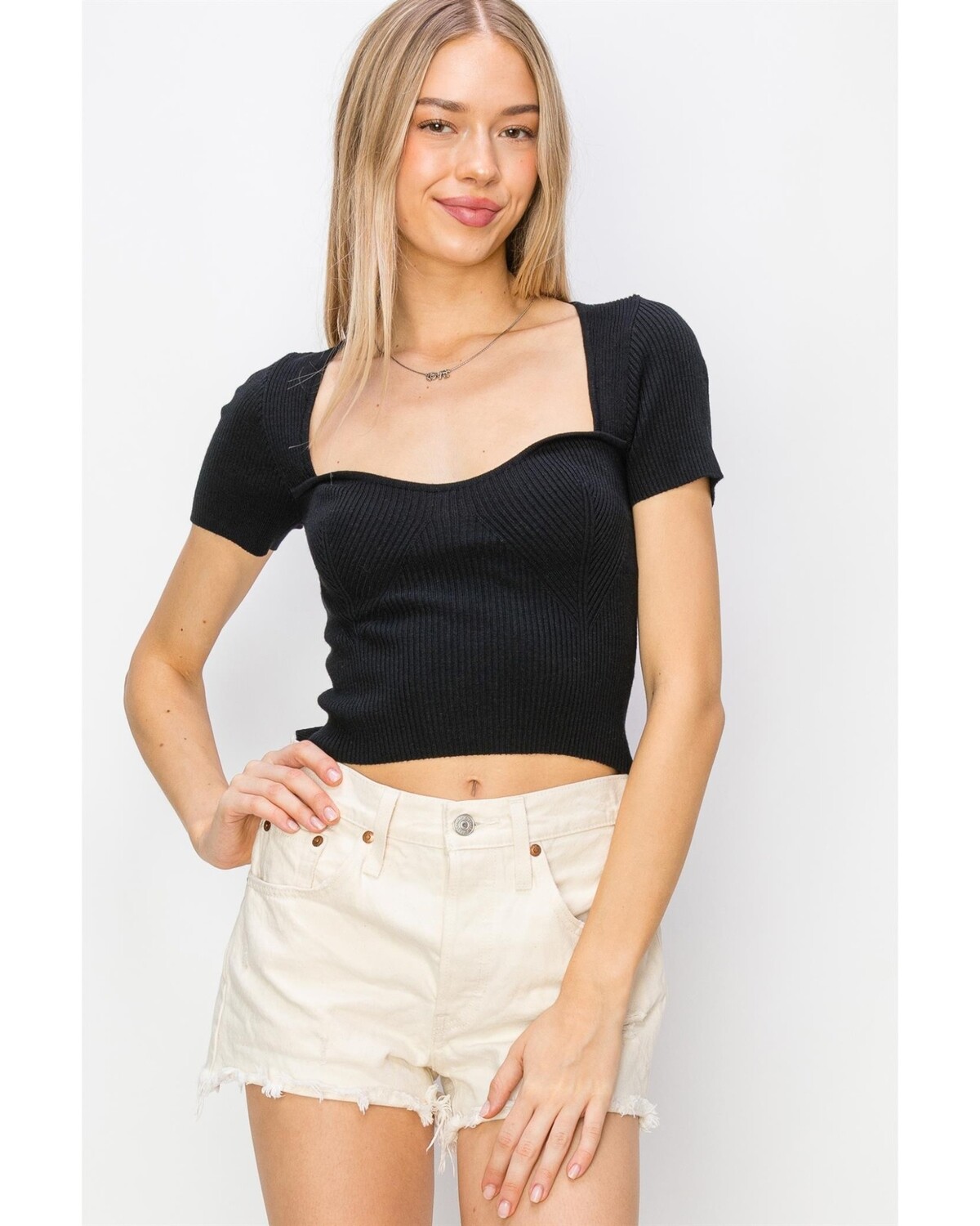 SWEETHEART NECK CROP TOP