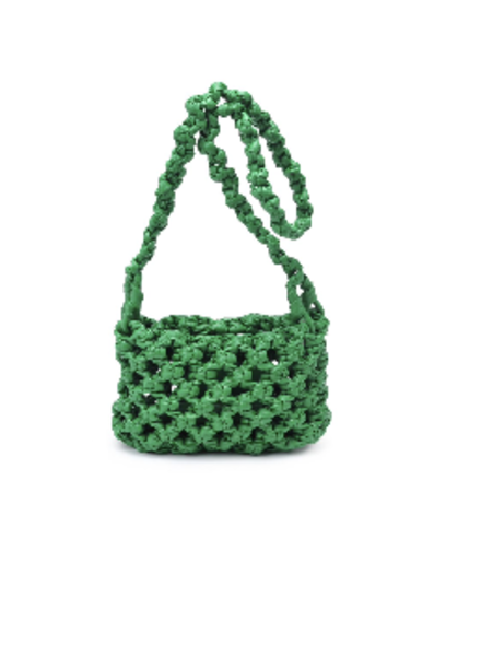 crossbody features a mesmerizing braided woven design