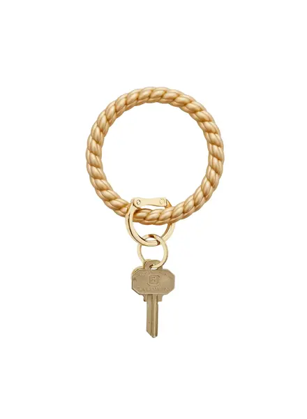 Silicone Big O® Key Ring - gold braided