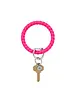 Silicone Big O® Key Ring - Ticled pink braided