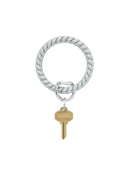 Silicone Big O® Key Ring - silver braided