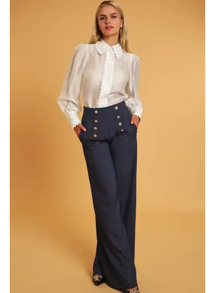 HIGH WAISTED DRESSY PANT DENIM