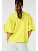 ROUND NECK SOLID TOP WITH FLOWER DETAIL Yellow