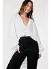 HIGH LOW V-NECK BUBBLE TOP